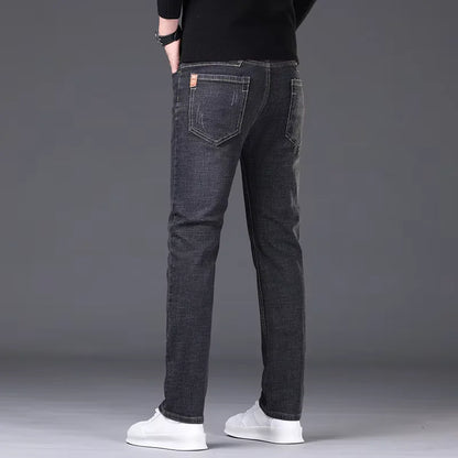 2026 Herr NYA Herrmode Affärsjeans Klassisk Stil Casual Stretch Slim Jeansbyxor Herrmärke Denimbyxor Svart Blå Mig