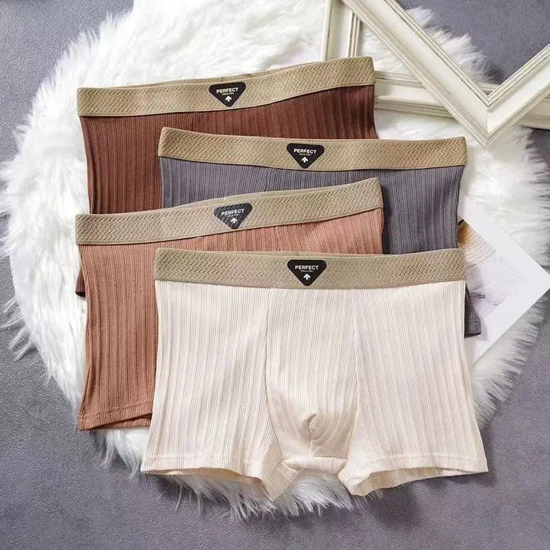 4 st. Herrunderkläder Bomull Herrboxershorts Medelhög Midja Andningsbara Herrtrosor Större Storlek 6XL - Massor av Mjuka Bekväma Herrboxershorts