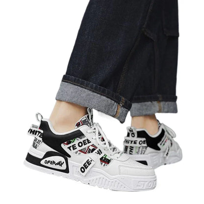 Casual Mode Läder Sneakers Nya Skateboard Herrskor Utomhus Löpning Sportskor Vandring Tennis Plattform Lyxiga Skor