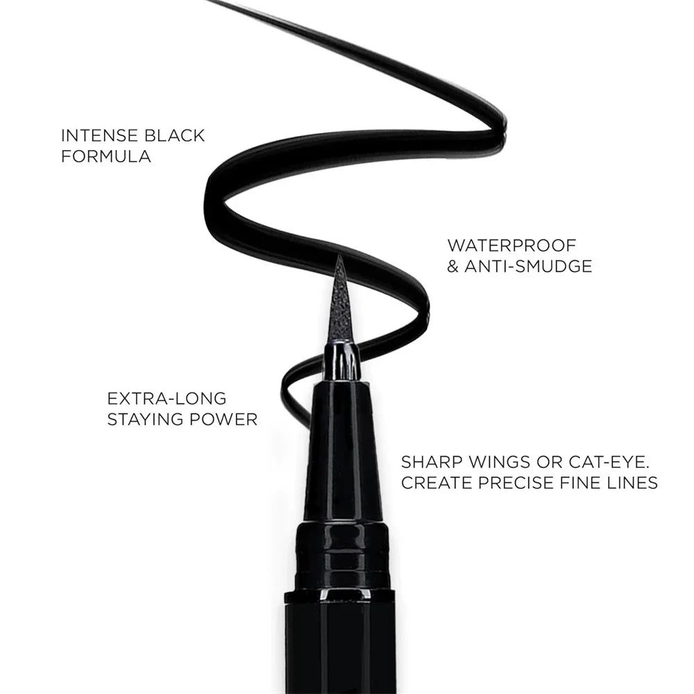 1 st svart fin långvarig flytande eyeliner vattenpenna vattentät snabbtorkande eyeliner som inte bleknar nybörjarvänlig ögonmakeup