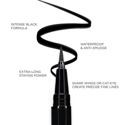 1 st svart fin långvarig flytande eyeliner vattenpenna vattentät snabbtorkande eyeliner som inte bleknar nybörjarvänlig ögonmakeup