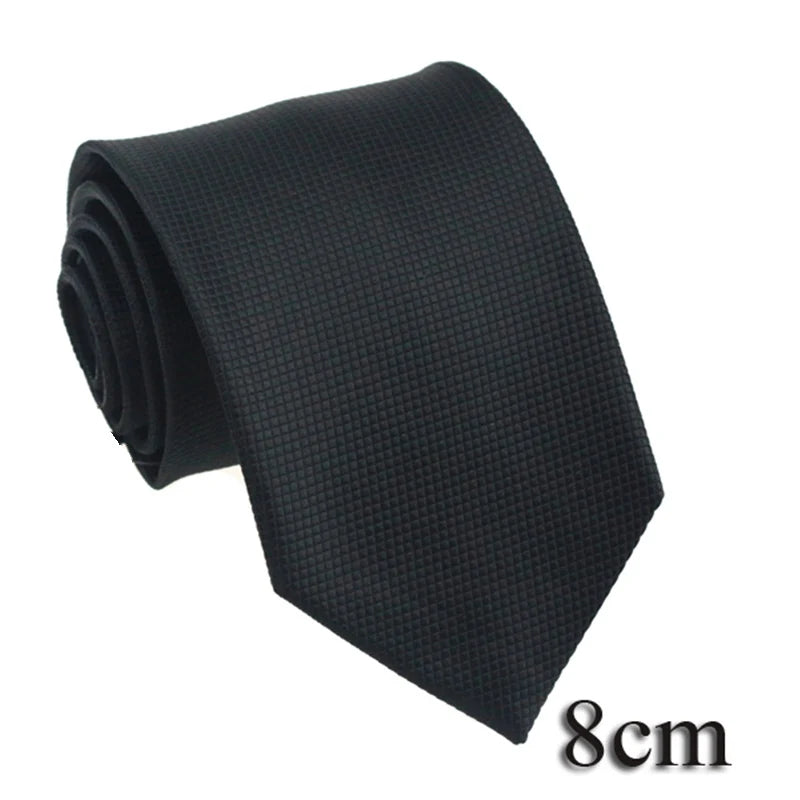 HUISHI 8CM 8 stilar herr enfärgad mörkblå slips 6cm vattentät jacquardslips vardagskläder kravatt bröllopsfest för män