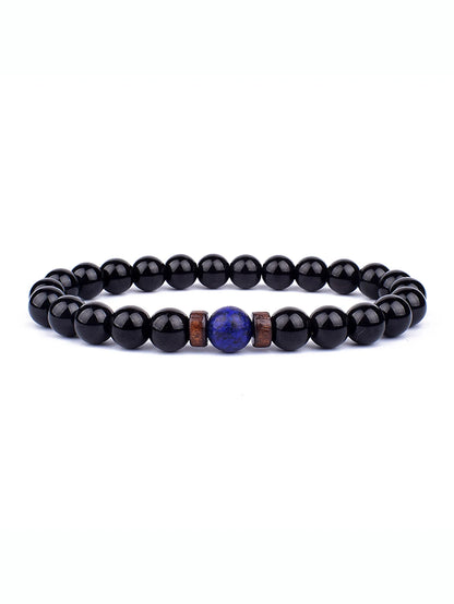 8mm lavaarmband för män vulkaniska stenar träpärlor armband tibetansk buddha handledskedja kvinnor män smycken gåva nya armband