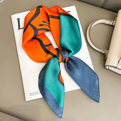 1/10PC Mode Lyxig 70cm Siden Fyrkantig Halsduk Dam Satin Sjal Wrap Hijab Echarpe Halsband Dam Hårbandana Huvudduk