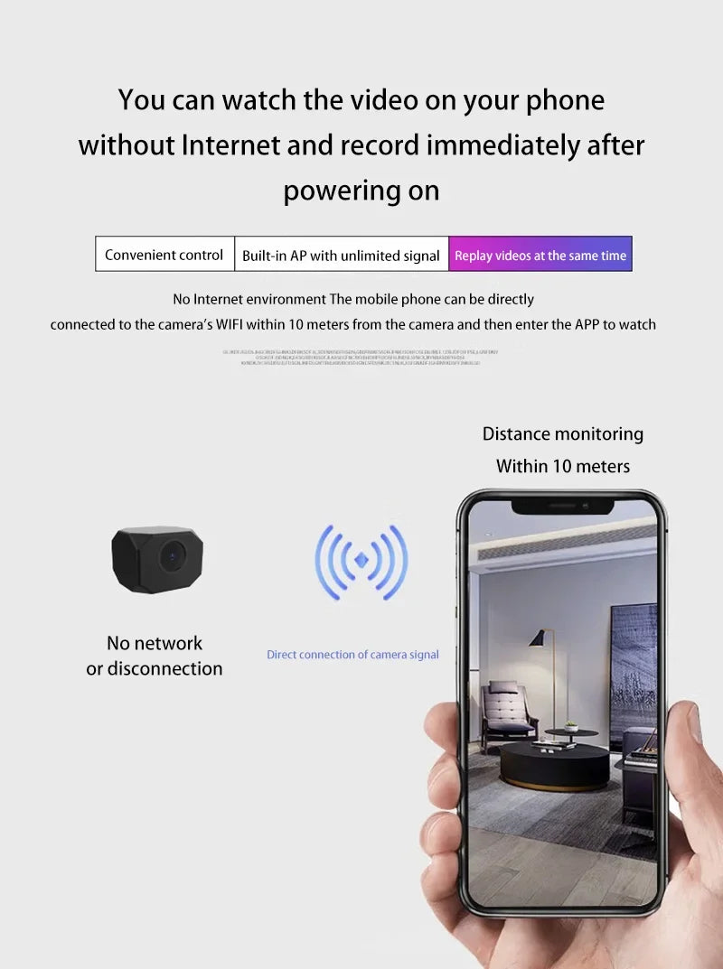 4K HD WiFi-säkerhetskamera för hemmet Mini Smart inomhus IP-övervakning med app-fjärrövervakning Bärbar design 2026