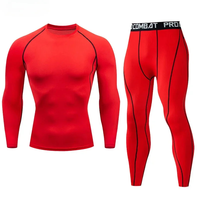 2 st. herr kompressions sportkläder elastiska träningsset yoga träningskläder jogging fitnesskläder träningsoverall byxor sport