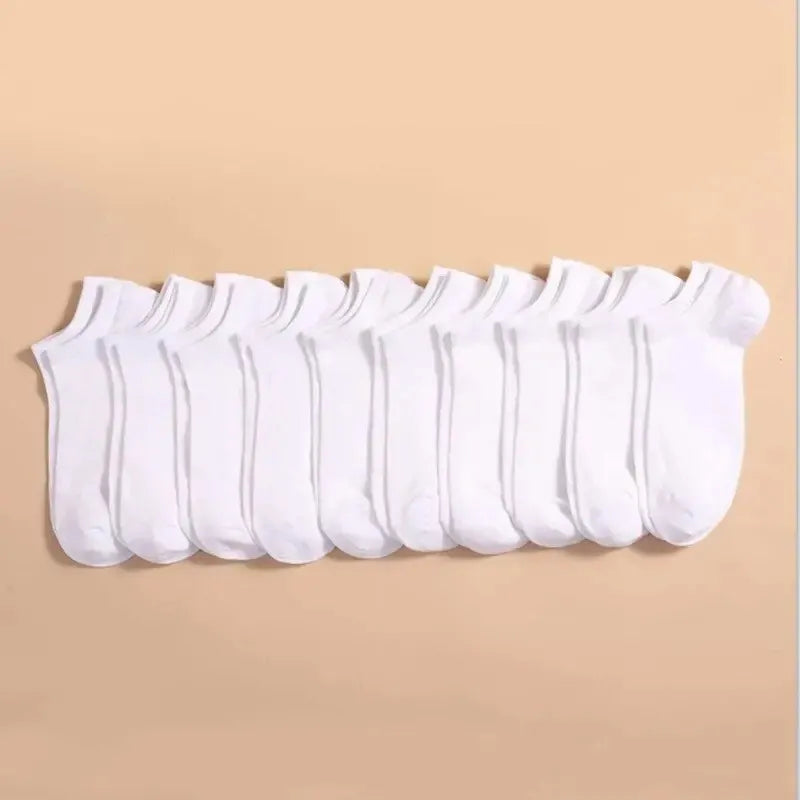 10 par unisex casual enfärgade båtstrumpor tunna andningsbara bekväma anti-lukt svettabsorberande lågt skurna ankelstrumpor för män och kvinnor