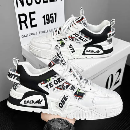 Casual Mode Läder Sneakers Nya Skateboard Herrskor Utomhus Löpning Sportskor Vandring Tennis Plattform Lyxiga Skor