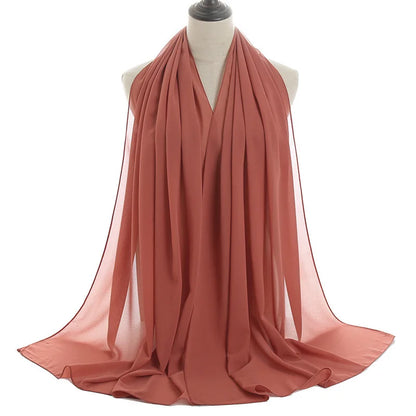 Ramadan Islamisk Instant Bubble Chiffong Sjal Halsduk Dam Huvudbonad Kvinnor Hijabs Halsdukar Bufandas Muslimsk Slöja Hijab Snood 180*70cm