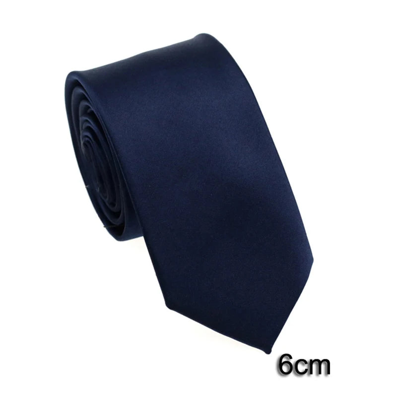 HUISHI 8CM 8 stilar herr enfärgad mörkblå slips 6cm vattentät jacquardslips vardagskläder kravatt bröllopsfest för män
