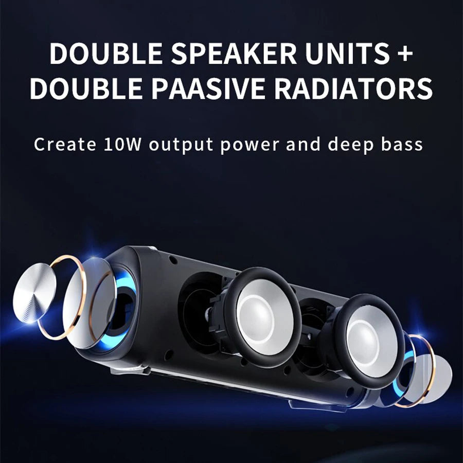 Bärbar subwoofer Caixa De Som Bluetooth-högtalare trådlös radio FM-ljudbox musik Bocina bas med lamppelare Blootooth Audio