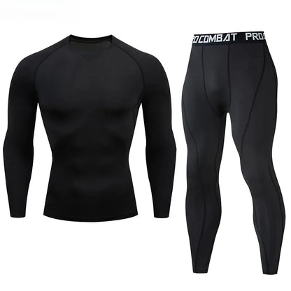 2 st. herr kompressions sportkläder elastiska träningsset yoga träningskläder jogging fitnesskläder träningsoverall byxor sport