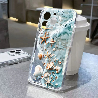 Strandskal till Samsung Galaxy S26 Ultra 5G S25 Plus S24 FE S23 S22 A17 A37 A57 A55 A54 A36 A35 Transparent TPU-skal