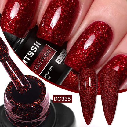 7ml Champagne Guld Silver Reflekterande Nagelgellack Glittrande Skinande Glitter Rosa Röd Nageltillbehör Semi-permanent Gellack