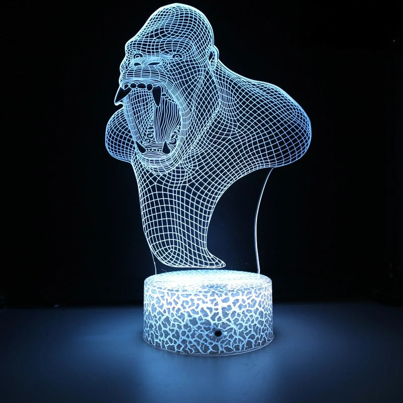 Nattlampa Lejon 3D LED Nattlampa Färgglad Sänglampa USB Bordslampa Sovrumsdekor Djurserie Nattlampa Present till Barn Pojkar