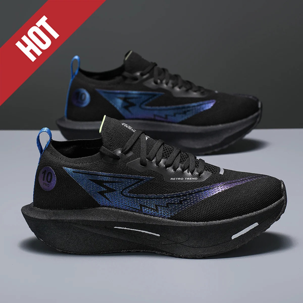 Maratonlöparskor Carbon Board Stor storlek 46 Herr Sport Andningsbara Lättviktiga Dam Bekväma Atletiska Utomhus Sneakers