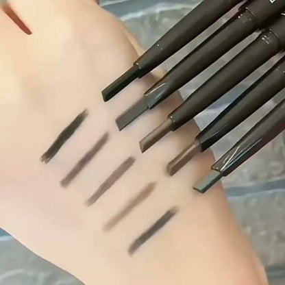 4 Färger Vattentät Matt Ögonbrynspenna Makeup Dubbelhuvud Långvarig Brun Icke-Smutsig Ögonbrynspenna Färgning med Borste Kosmetika