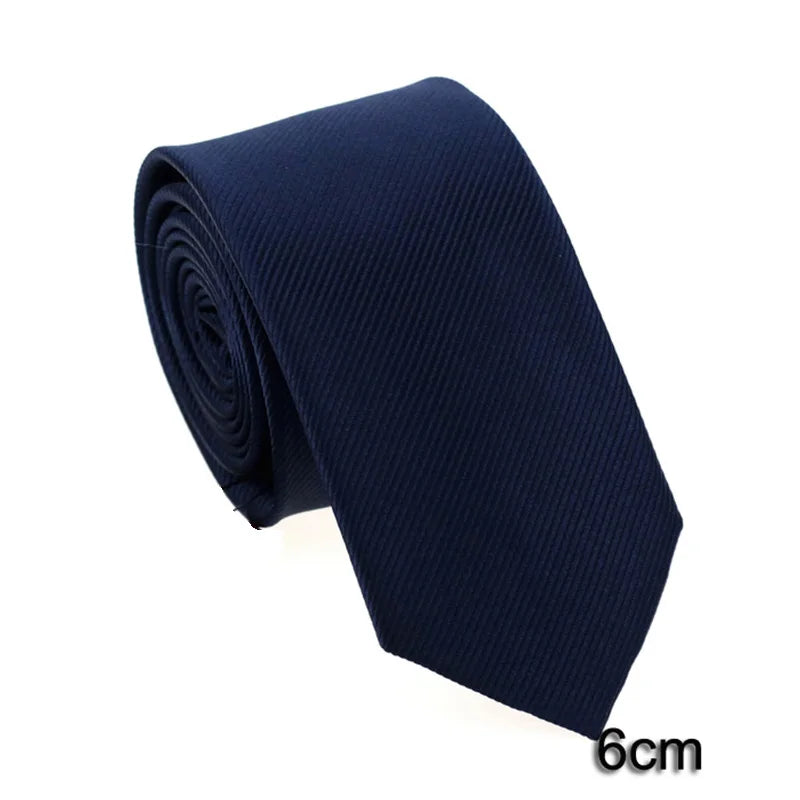 HUISHI 8CM 8 stilar herr enfärgad mörkblå slips 6cm vattentät jacquardslips vardagskläder kravatt bröllopsfest för män