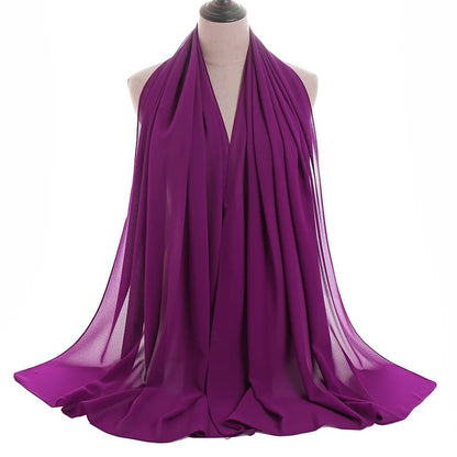 Ramadan Islamisk Instant Bubble Chiffong Sjal Halsduk Dam Huvudbonad Kvinnor Hijabs Halsdukar Bufandas Muslimsk Slöja Hijab Snood 180*70cm