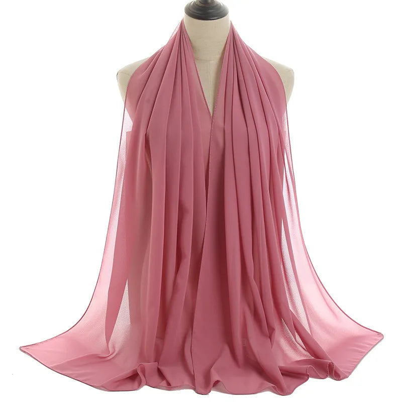 Ramadan Islamisk Instant Bubble Chiffong Sjal Halsduk Dam Huvudbonad Kvinnor Hijabs Halsdukar Bufandas Muslimsk Slöja Hijab Snood 180*70cm