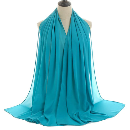 Ramadan Islamisk Instant Bubble Chiffong Sjal Halsduk Dam Huvudbonad Kvinnor Hijabs Halsdukar Bufandas Muslimsk Slöja Hijab Snood 180*70cm