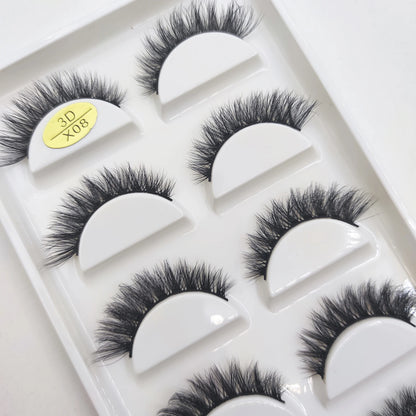Naturliga 3D Mink Lösögonfransar, Makeup Lösögonfransar, Faux Cils, Makeup Skönhetsverktyg, Partihandel, 5 Par