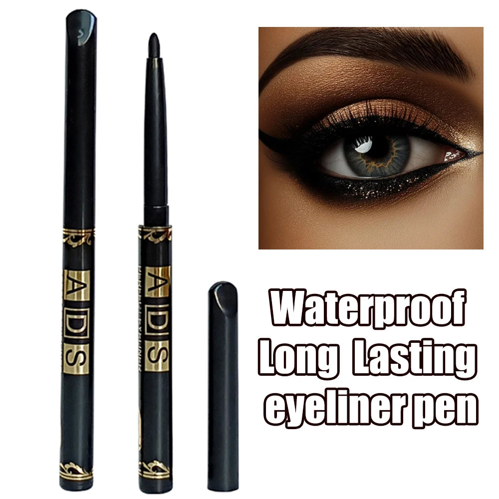 2 st vattentäta svartbruna eyelinerpennor - kladdfria, långvariga och nybörjarvänliga, slät, högpigmenterad punkögonmakeup