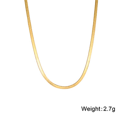 Skyrim Ormkedja Halsband Herr Kvinnor Rostfritt Stål 2/3/4/5mm Bred Platt Fiskbensmönster Halskedjor Trendig Hiphop Smycken Present Het