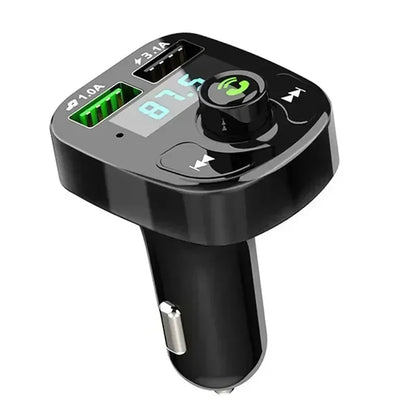 Bluetooth 5.0 LED MP3 Bil Bluetooth FM Ljudmottagare Handsfree-sändare 2.1A 3.1A QC3.0 PD Typ C Dubbel USB Billaddare