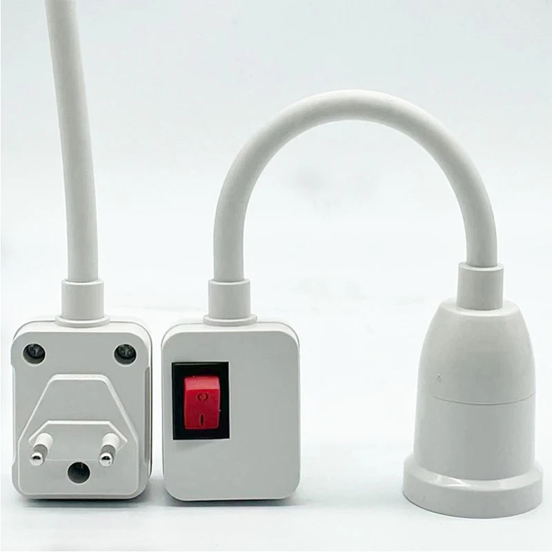 Rostfritt stål E27 lampsockel justerbar flexibel böjd med strömbrytare EU US UK-kontakt energibesparande LED-bordslampsockel