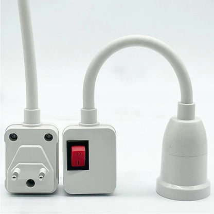 Rostfritt stål E27 lampsockel justerbar flexibel böjd med strömbrytare EU US UK-kontakt energibesparande LED-bordslampsockel