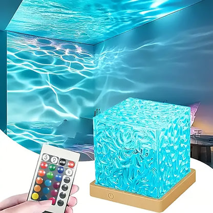 Ocean Wave Aurora Projektorlampa USB Fjärrkontroll RGB Vattenripple 16 Färger Nattlampa Hemmakontor Bar Vardagsrum Stämningsbelysning