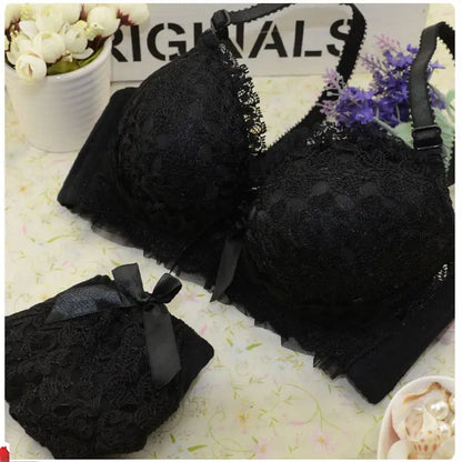 Kvinnor Bygellösa Sexiga Bh-Set Låg Midja Trosor Utan Bygel Bralette Underkläder Set Mjuka BH:ar Dammode Underkläder Stora Storlekar Set