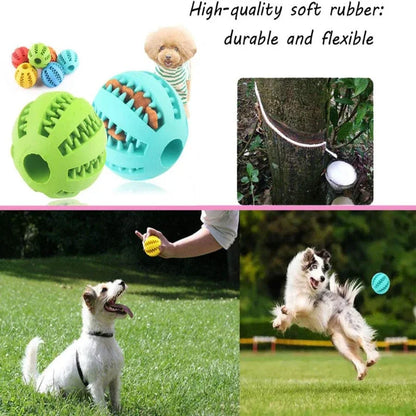 Hundleksaksboll Interaktiva gummibollar Valp tuggleksaker Tandborttagningsboll Katter Husdjur Mat Godismatare Silikonbollar Leksak
