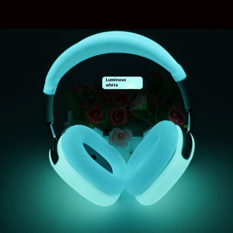 För Airpods Max Headset Skyddsfodral Tillbehör Förvaringsfodral Transparent Skal Lyser i Mörkret Fyra Delat Set Coolt