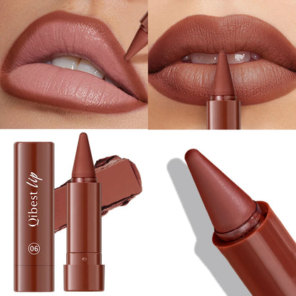 Twist Up Lip Liner Läppstiftpenna Multifunktionell Puder Rouge Sammetsmatt Vattentät Läppkontur Non-stick Kopp Lip Rouge Makeup