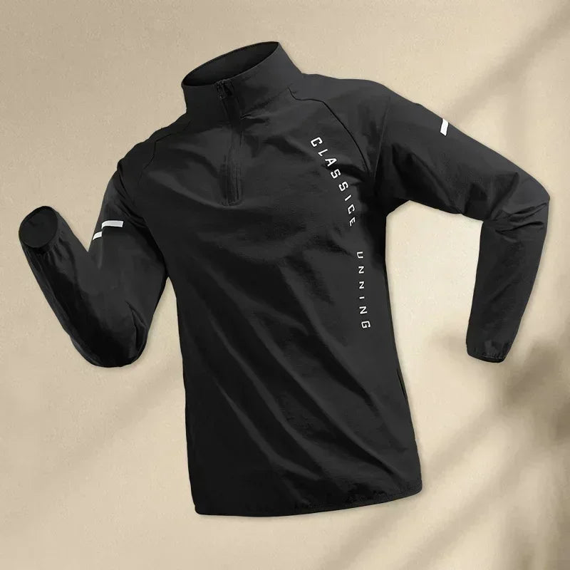 Herr Löparjackor Gym Dragkedja Huva Sportjacka Jogging Träning Fitness Sweatshirt Casual Löpning Sportkläder