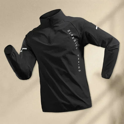 Herr Löparjackor Gym Dragkedja Huva Sportjacka Jogging Träning Fitness Sweatshirt Casual Löpning Sportkläder