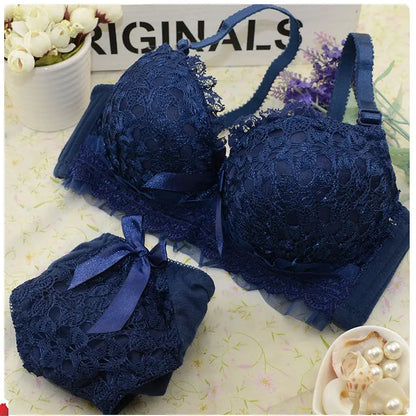 Kvinnor Bygellösa Sexiga Bh-Set Låg Midja Trosor Utan Bygel Bralette Underkläder Set Mjuka BH:ar Dammode Underkläder Stora Storlekar Set