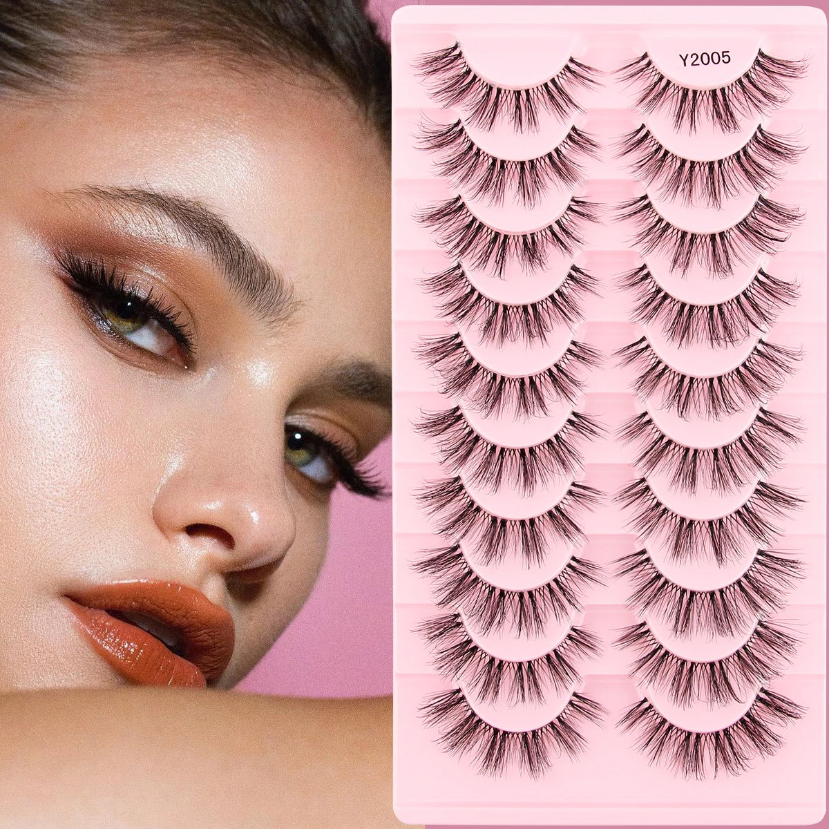YSDO Fox Eye fransar 3/10 par fransar 3D mink naturliga fransar mjuka kattögonfransar förlängning fluffiga fransar smink halva ögonfransar