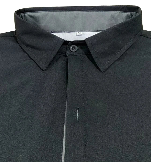 Herr sommar minimalistisk kortärmad skjorta trendig svart hästlogotyp kontrasterande T-shirt herrpresent