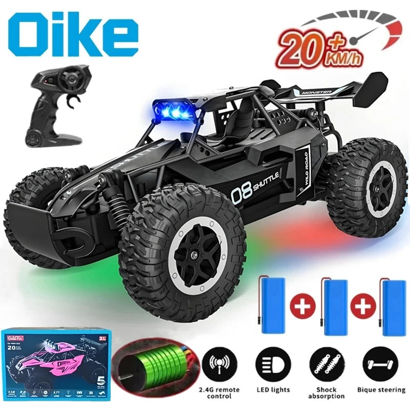 Oike RC-bil 1:16 modell med LED-lampor radio terrängstyrd klätterbil utomhusbilar driftrace leksaker pojkar presenter