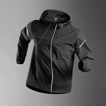 Herr Löparjackor Gym Dragkedja Huva Sportjacka Jogging Träning Fitness Sweatshirt Casual Löpning Sportkläder