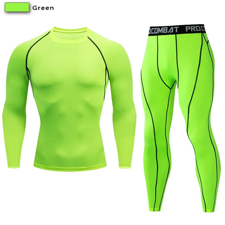 2 st. herr kompressions sportkläder elastiska träningsset yoga träningskläder jogging fitnesskläder träningsoverall byxor sport