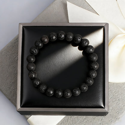 Lavapärlorarmband 6 8 10mm Natursten Reiki Vitalitetsarmband Skydd Meditation Chakra Handgjorda Unisex Smycken