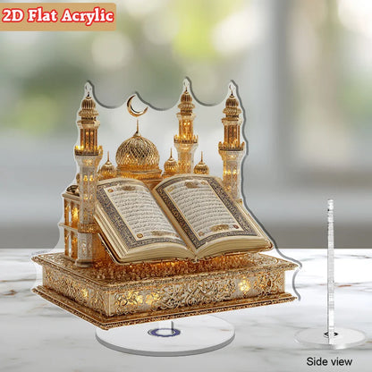 1 st 2D platt akryl moské bordsdekor heminredning för Ramadan och Eid Al-Fitr perfekt present för heminredningsentusiaster och muslimer
