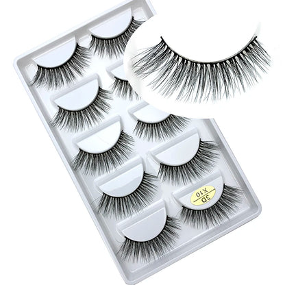LTWEGO 5 par ögonfransar naturliga långa 3D minkfransar fluffiga volym mink lösögonfransar djurfria slingor makeup cilios