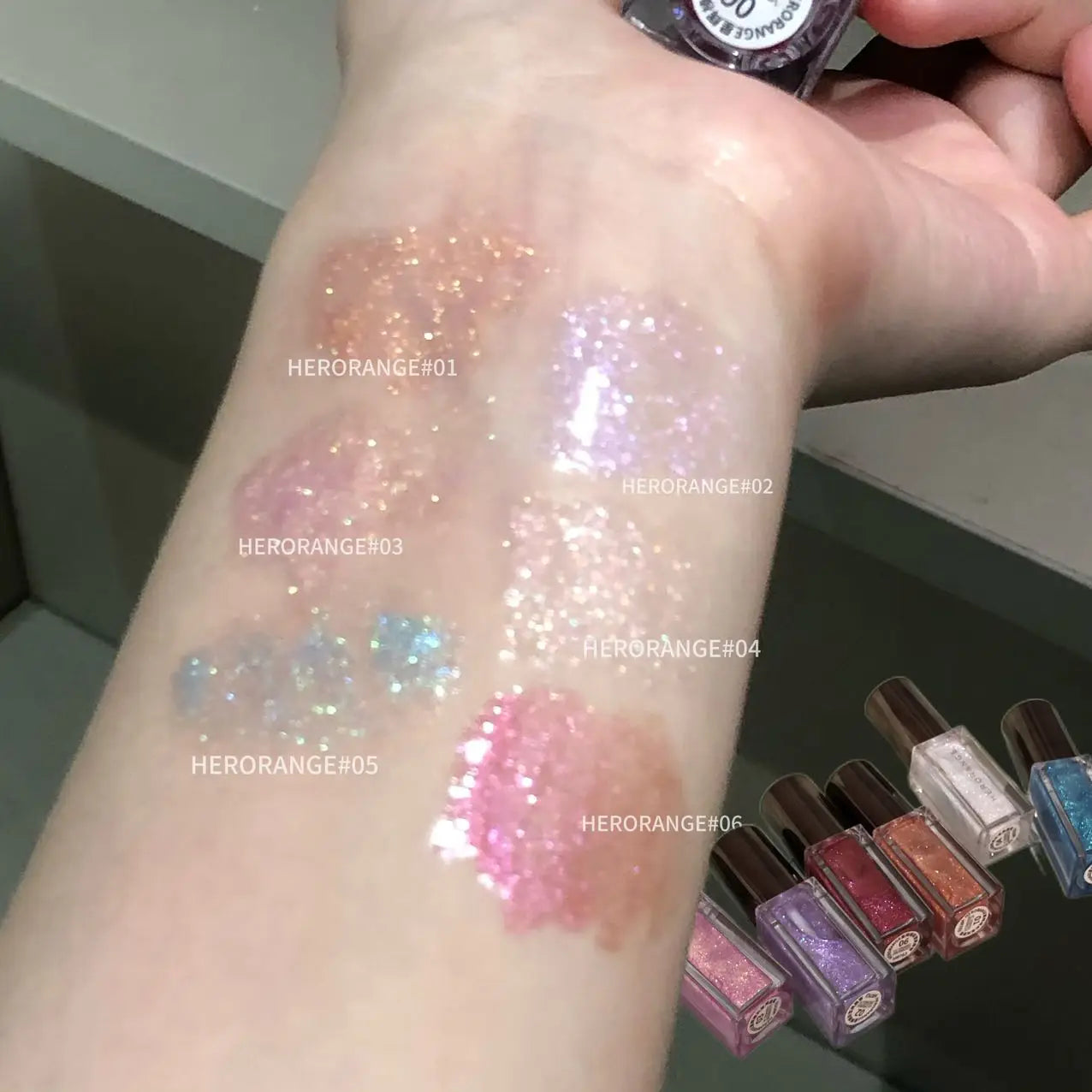 Herorange Star Shine Glitter Lip Gloss Shimmer Fine Glitter Långvarig Återfuktande Icke-klibbig Glansig Läppmakeup