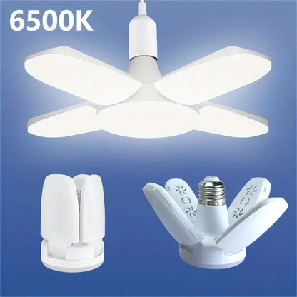 28W fläktformad LED-lampa E27 LED-lampa vikbar 220V glödlampor för hem, vardagsrum, lager, garage, taklampa