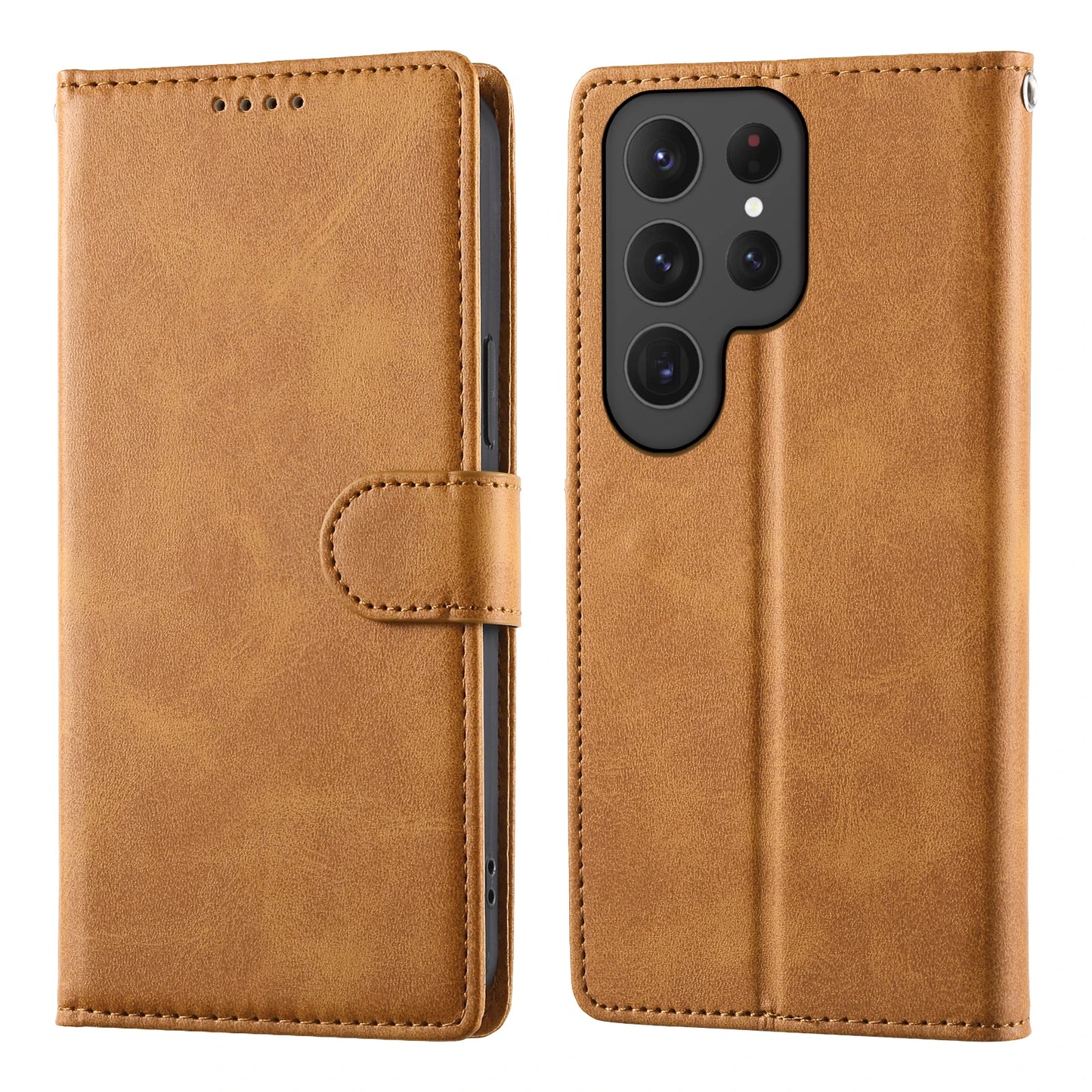 Business Läder Flipfodral för Samsung S25 S26 Ultra S24 FE S23 S22 S21 Plus A17 A37 A57 A36 A56 A16 A26 Korthållare Plånbok Över